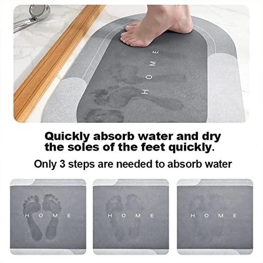 Water Absorbing Anti-Slip Floor Mat – Oval Bath Mat (40x60 cm, Assorted Color)