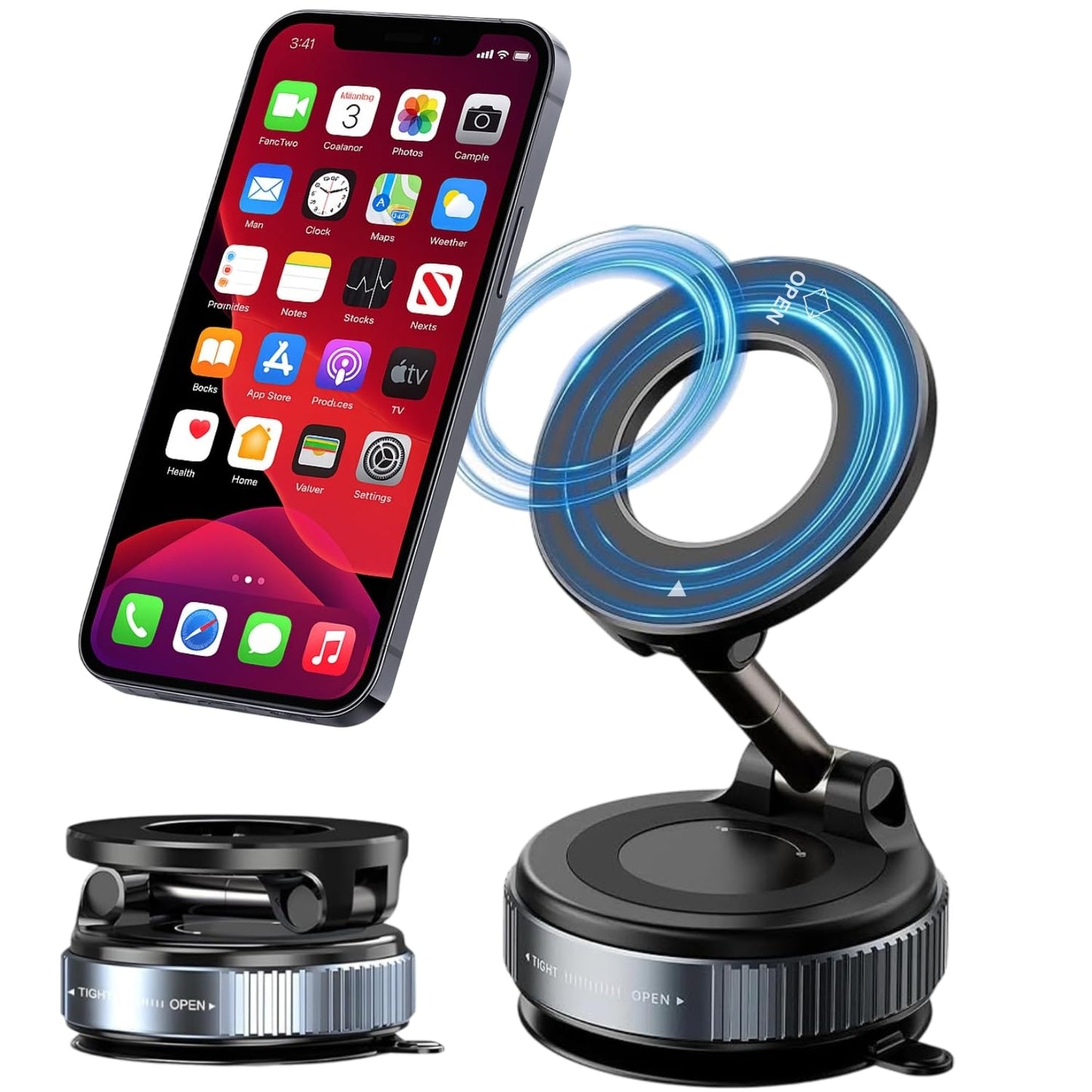 360° Adjustable & Foldable Hands-Free Suction Mount for Car